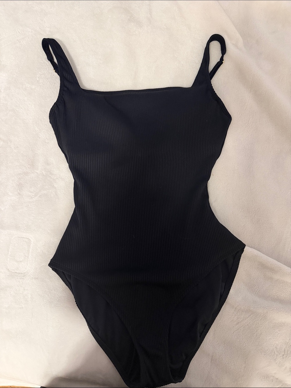 Bleu Rod Beattie Black Ribbed One-Piece Swimsuit